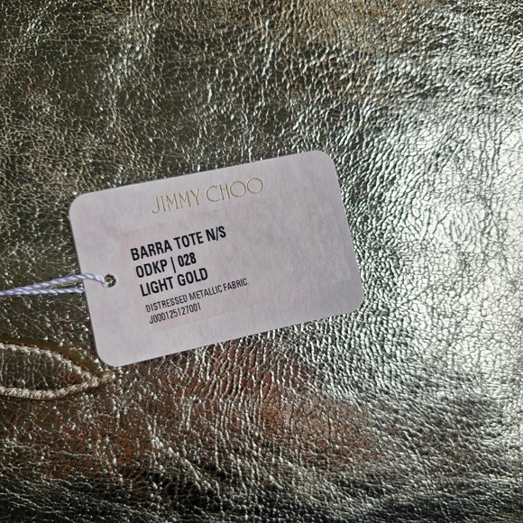 Jimmy Choo Barra Tote in Light Gold Distressed Metallic - Picture 7 of 12